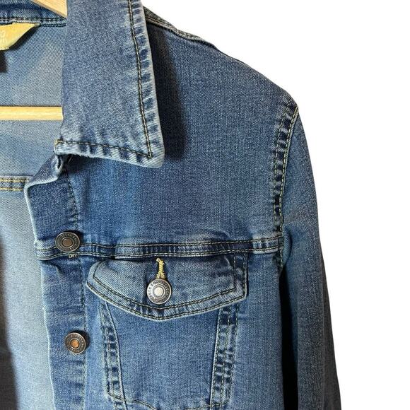Vintage Roebuck & Co Women's Stretch Denim Trucker Jacket Western Size Medium - Picture 6 of 8